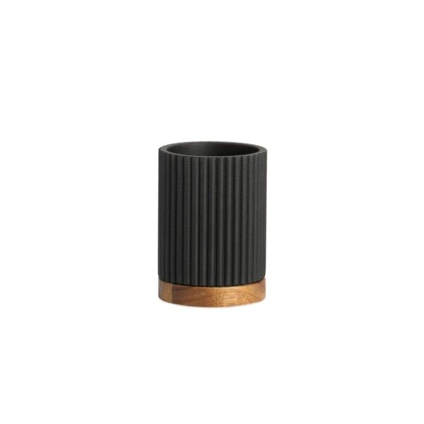 portacepillos bano madera negro moderno