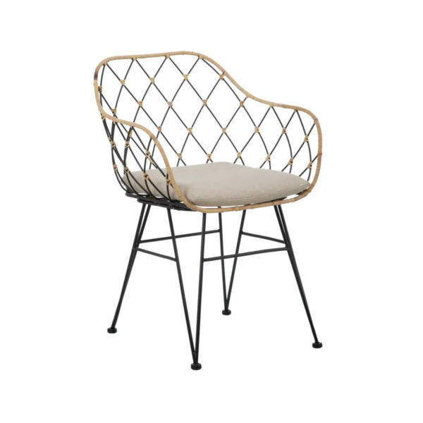 Silla ratan y metal