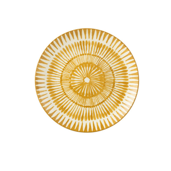 Plato llano de porcelana ocre