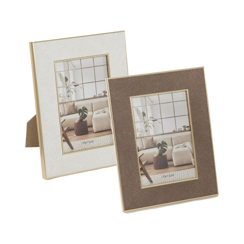 Portafotos 10x15 de plástico con filo dorado