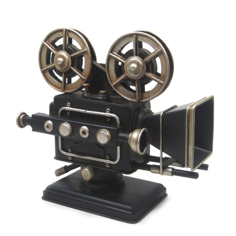 Proyector de cine decorativo vintage de metal.