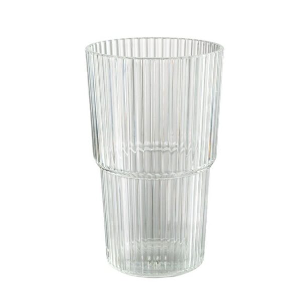 Vaso blanco de acrílico con rayas de 550 ml