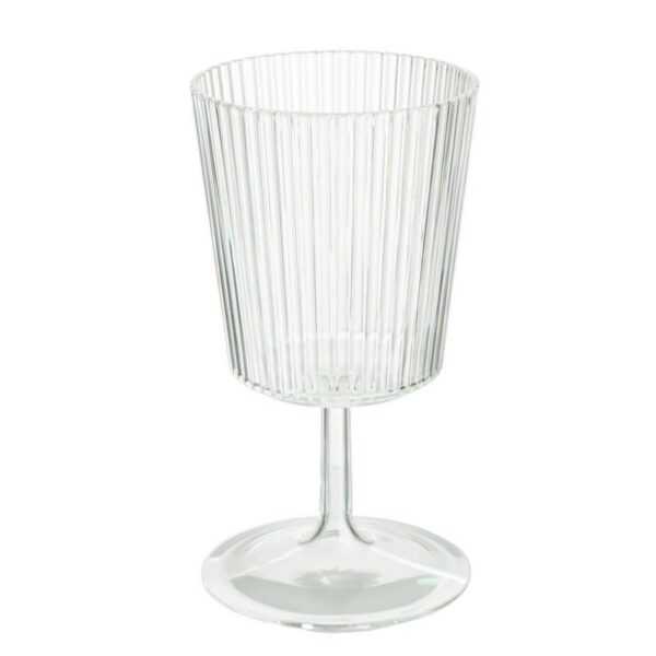 Copa blanca de acrílico con rayas de 350 ml