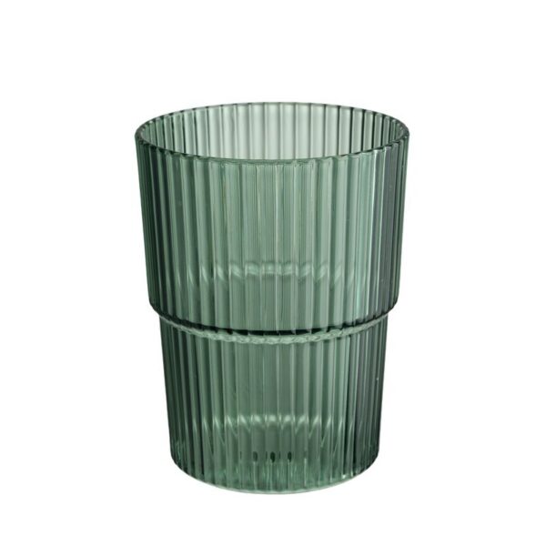 Vaso verde de acrílico con rayas de 450 ml